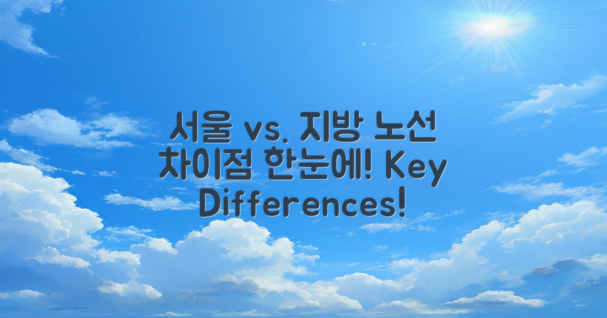 서울 vs 지방 노선 차이