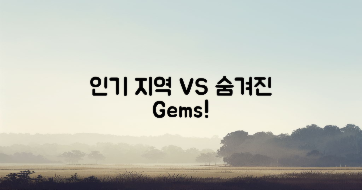 인기 지역 vs 숨겨진 명소