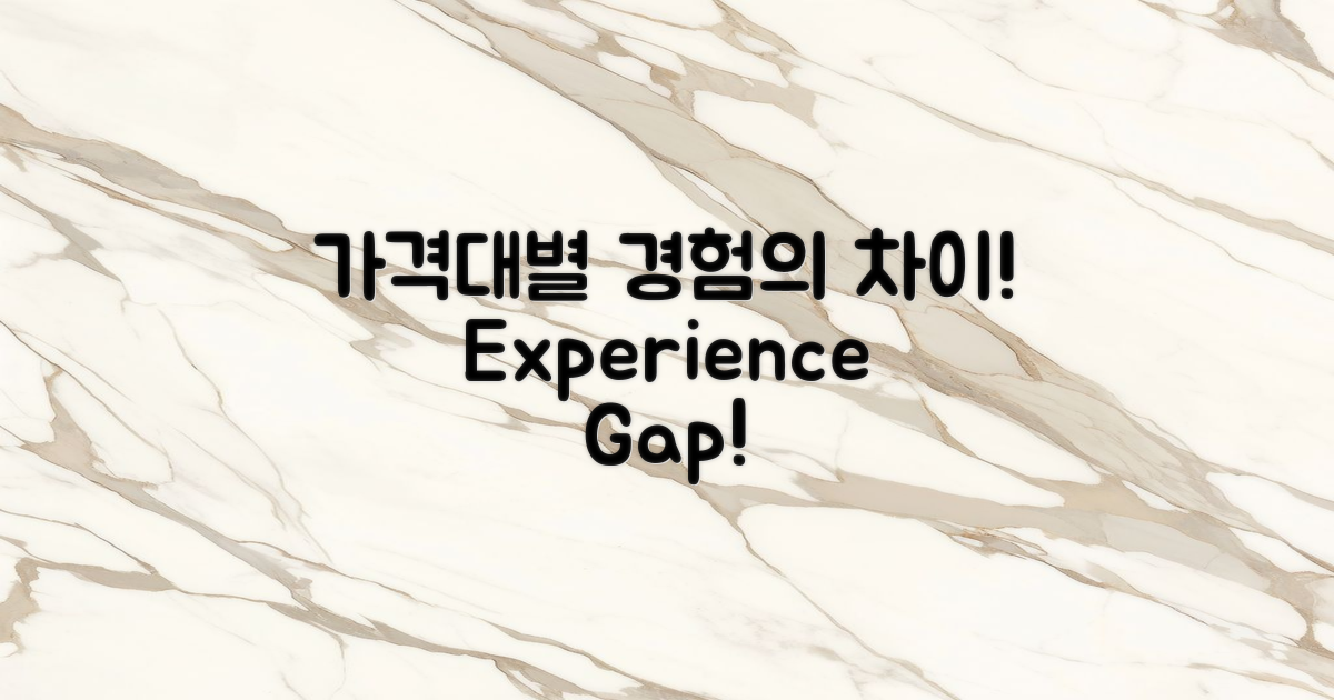 가격대별 경험 차이