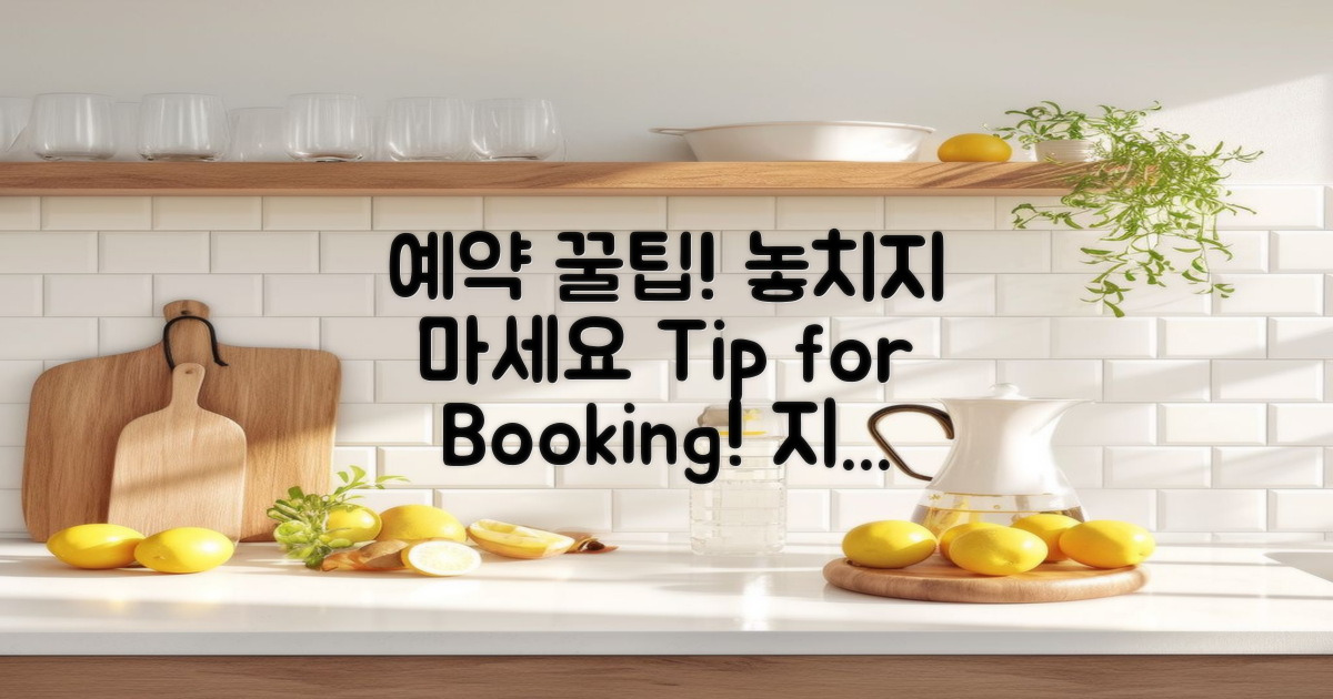 예약 꿀팁을 놓치지 마세요