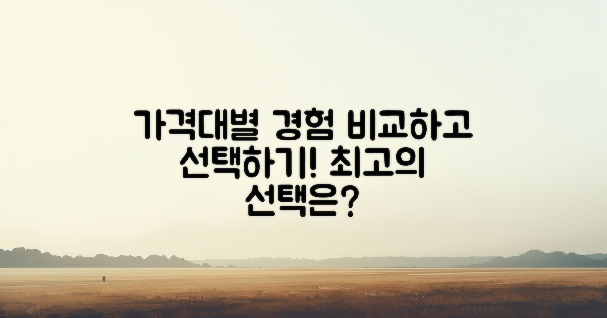 가격대별 경험 비교