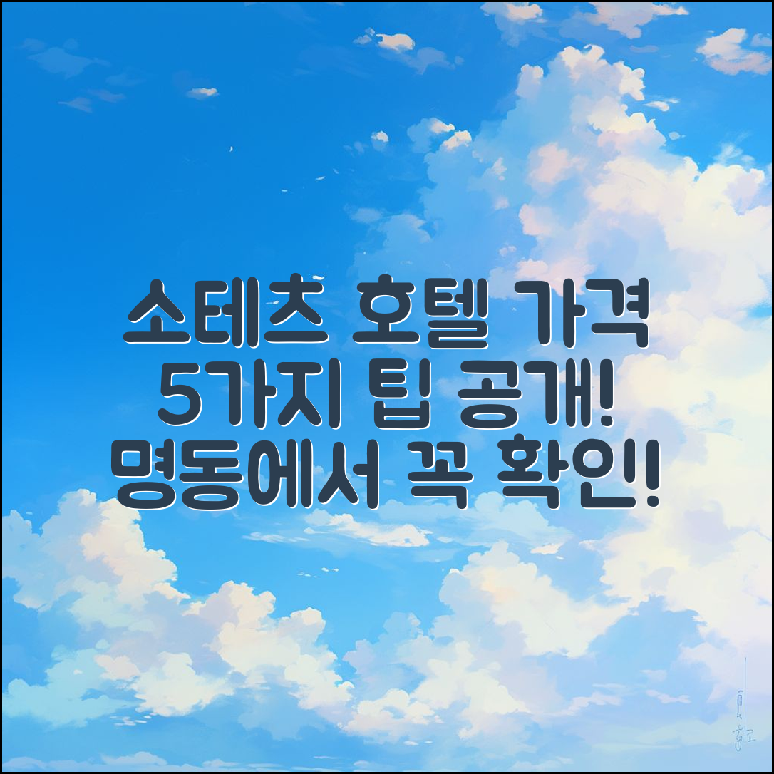 소테츠 호텔 즈더스프라지르 서울 명동 가격 5가지 팁