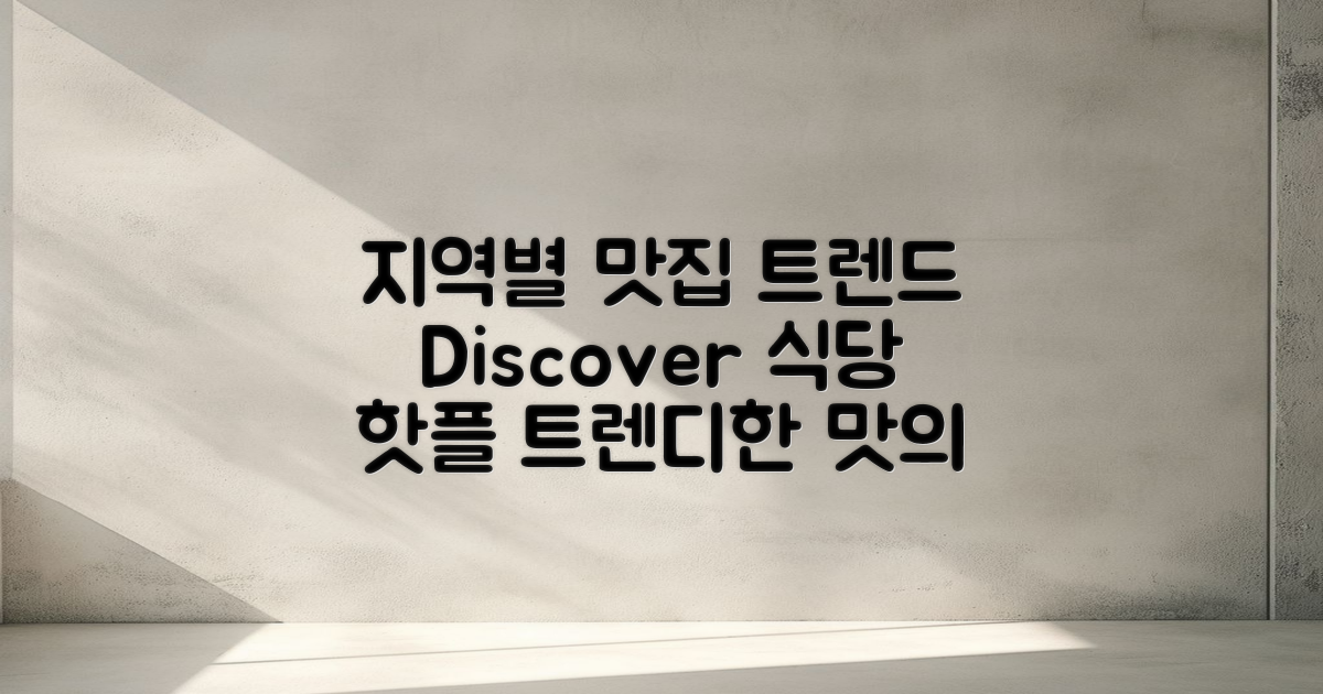 지역별 식당 트렌드