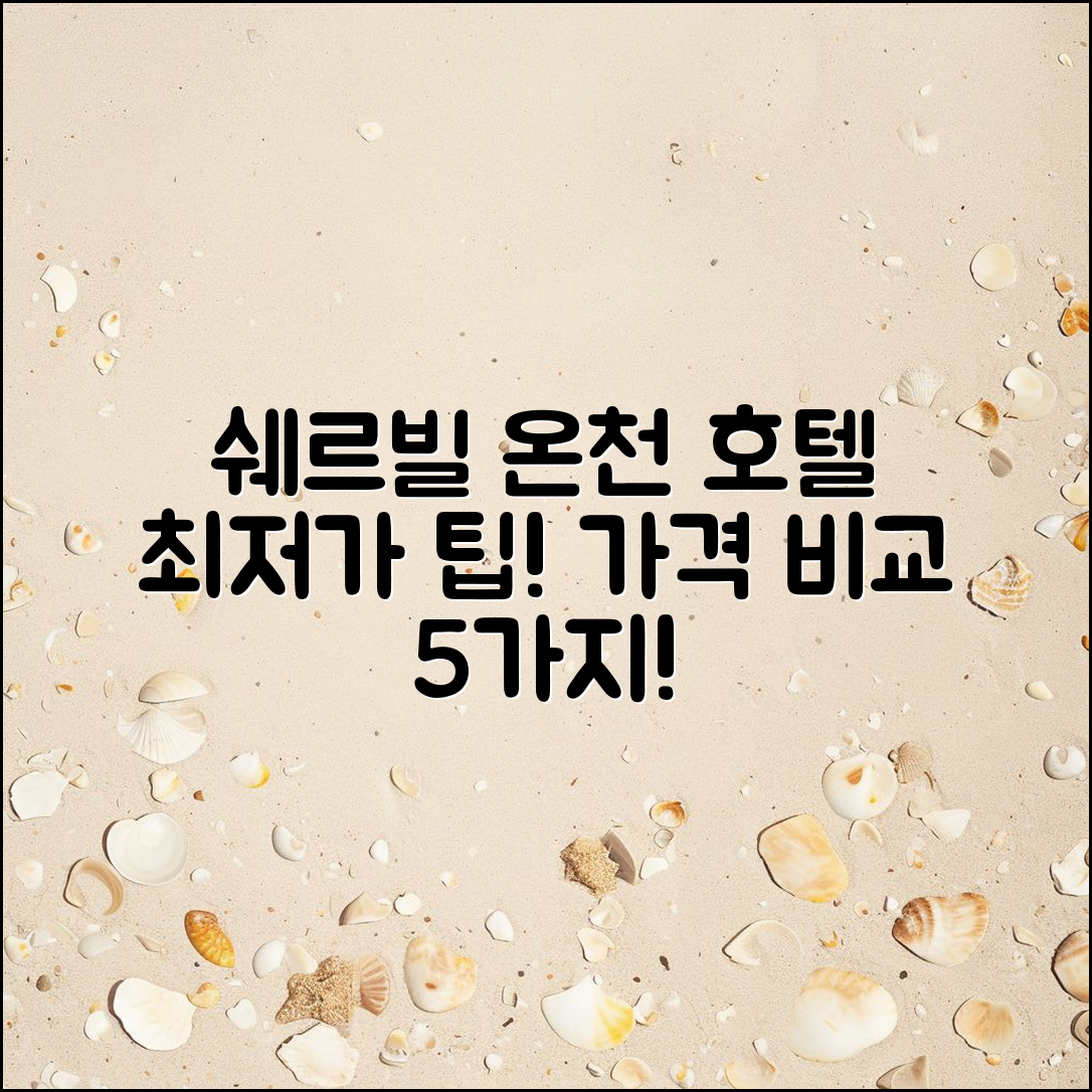 쉐르빌온천 호텔 가격 비교 5가지 팁