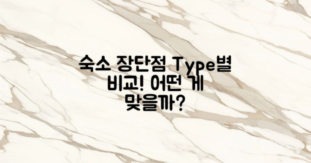 숙소 유형별 장단점