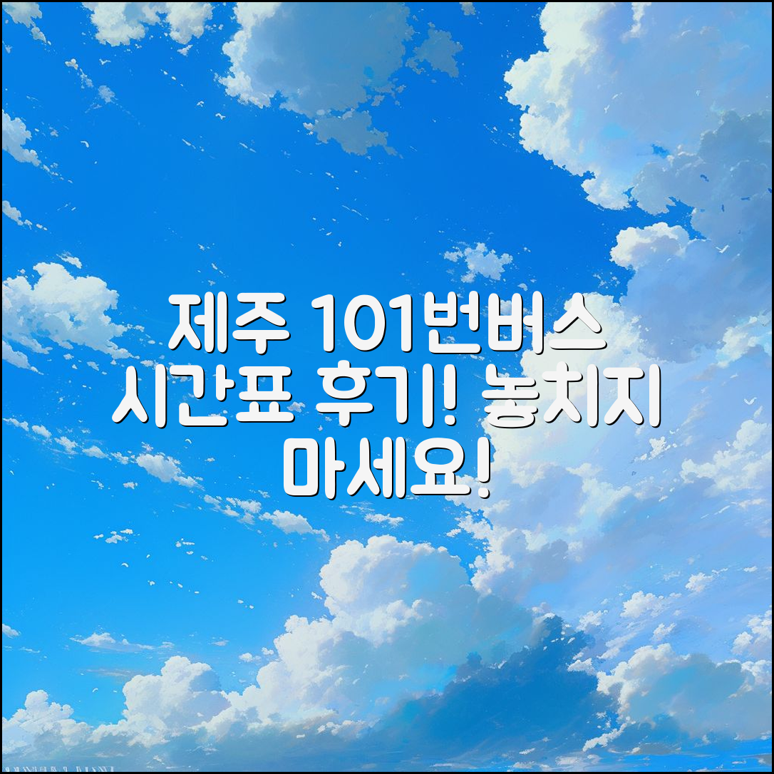 제주 101번버스 시간표와 후기 5가지