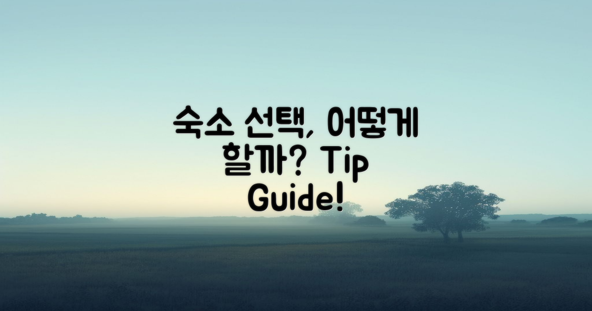 숙소 선택, 어떻게 해야 할까?