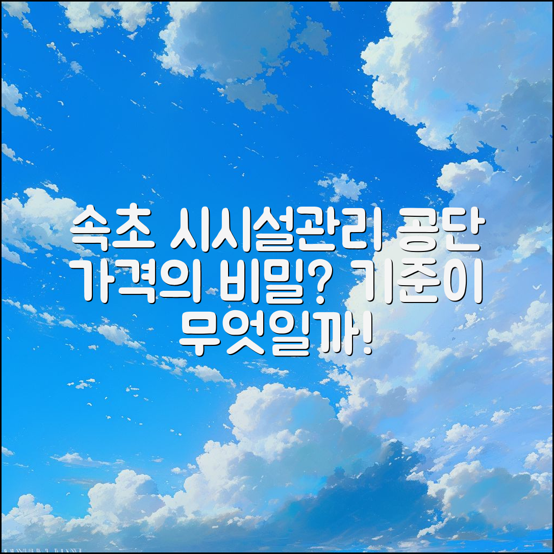 속초 시시설관리공단 가격, 어떤 기준으로 결정될까요?