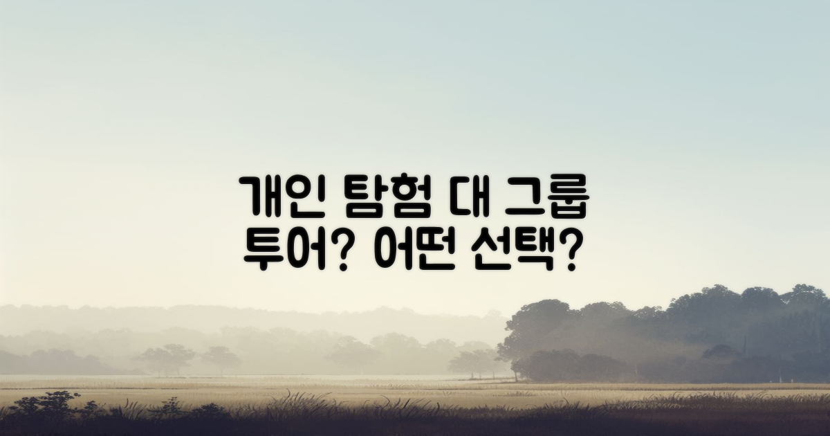 개인 탐험 vs 그룹 투어 비교