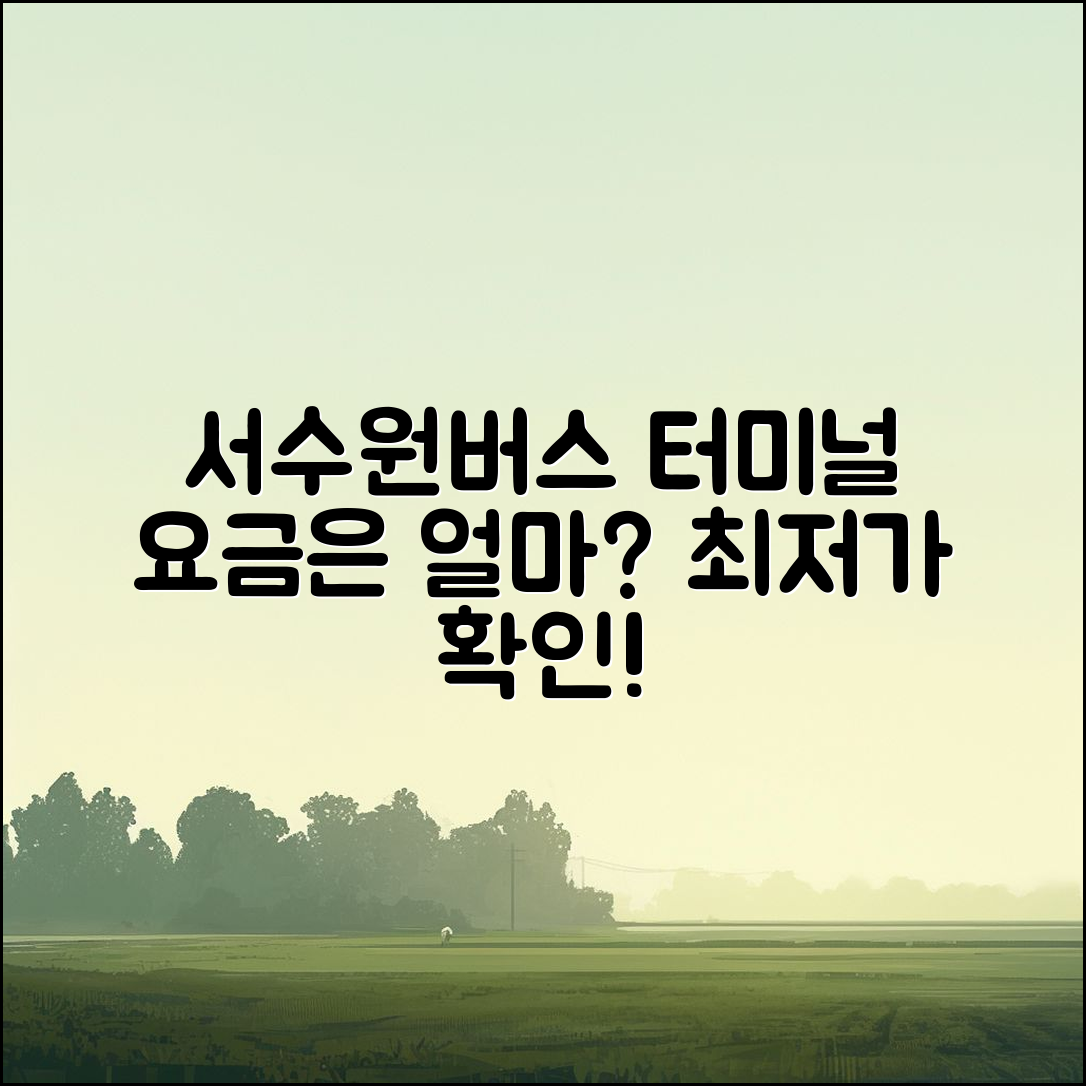 서수원버스 터미널 가격, 얼마일까요?