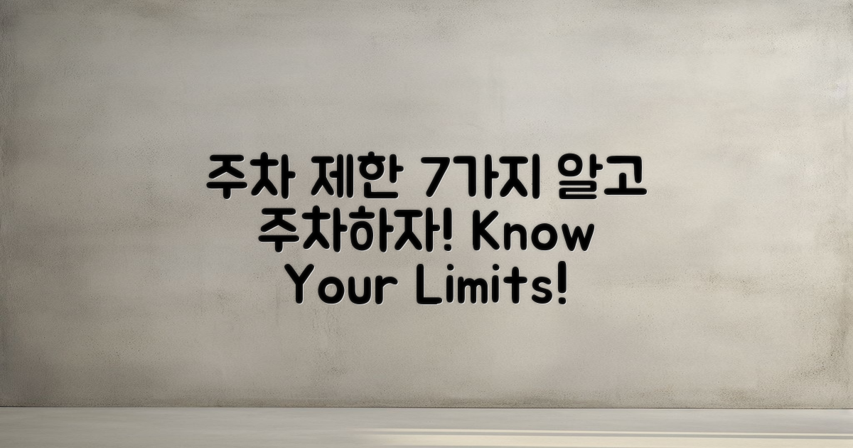 7가지 주차 제한 사항