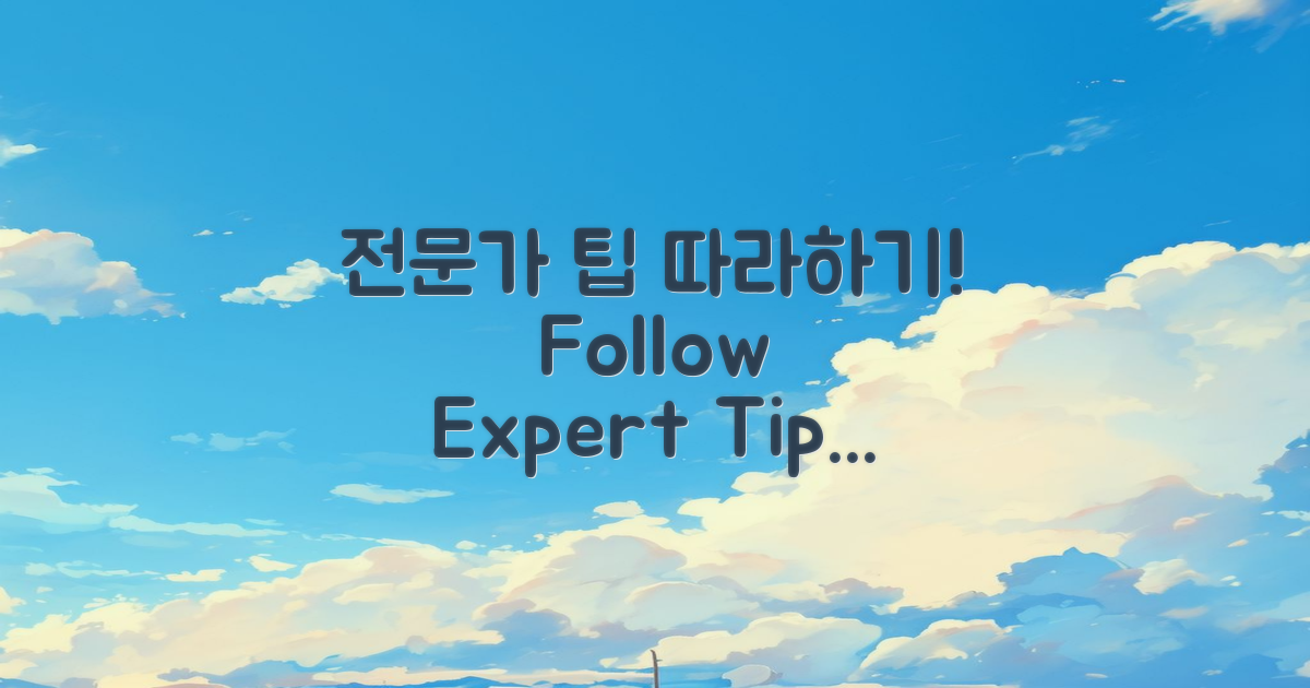 전문가의 팁을 따라하세요