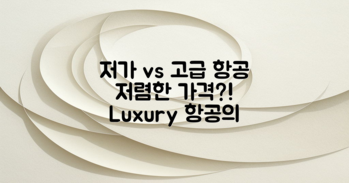 저가 항공 vs 고급 항공