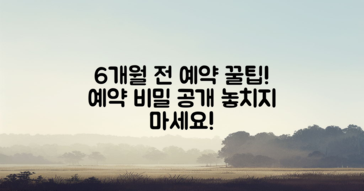 6개월 전 예약 꿀팁