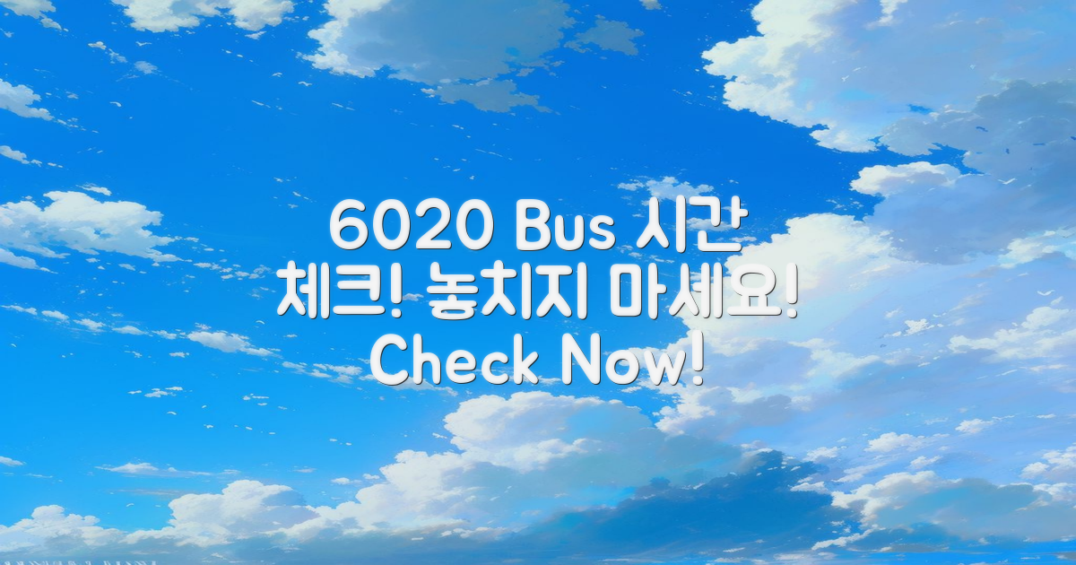 6020 버스 시간 확인하세요