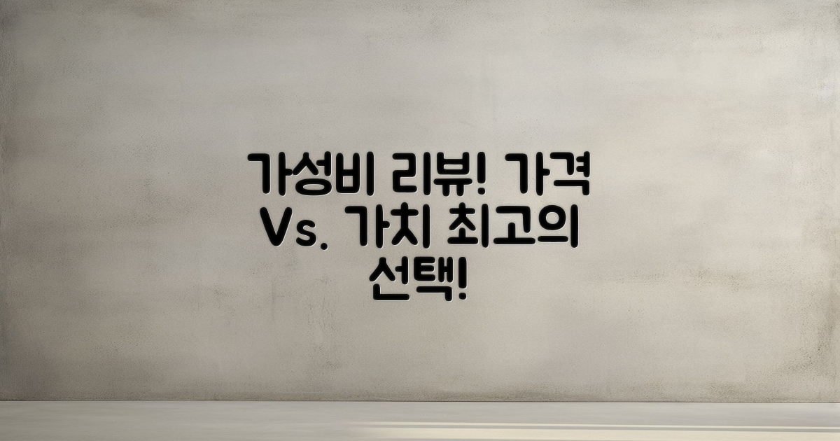 가격 대비 가치 리뷰