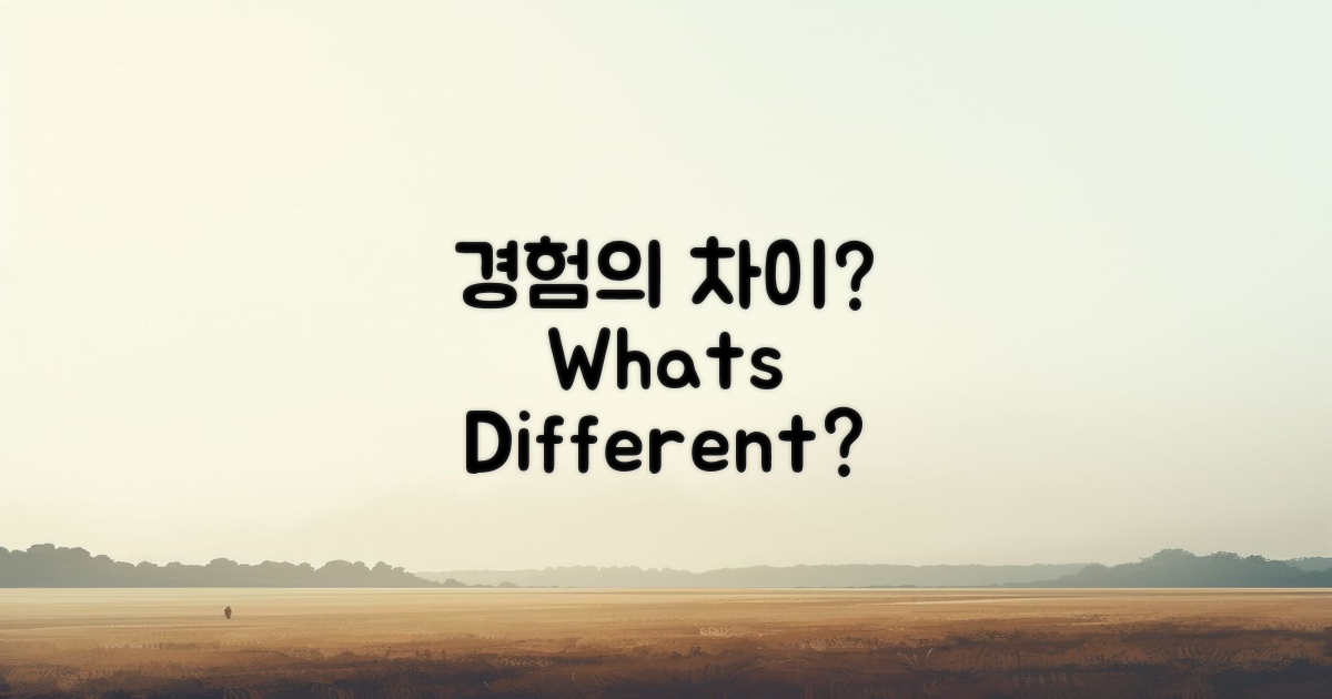 여기서의 경험은 어떻게 다를까?