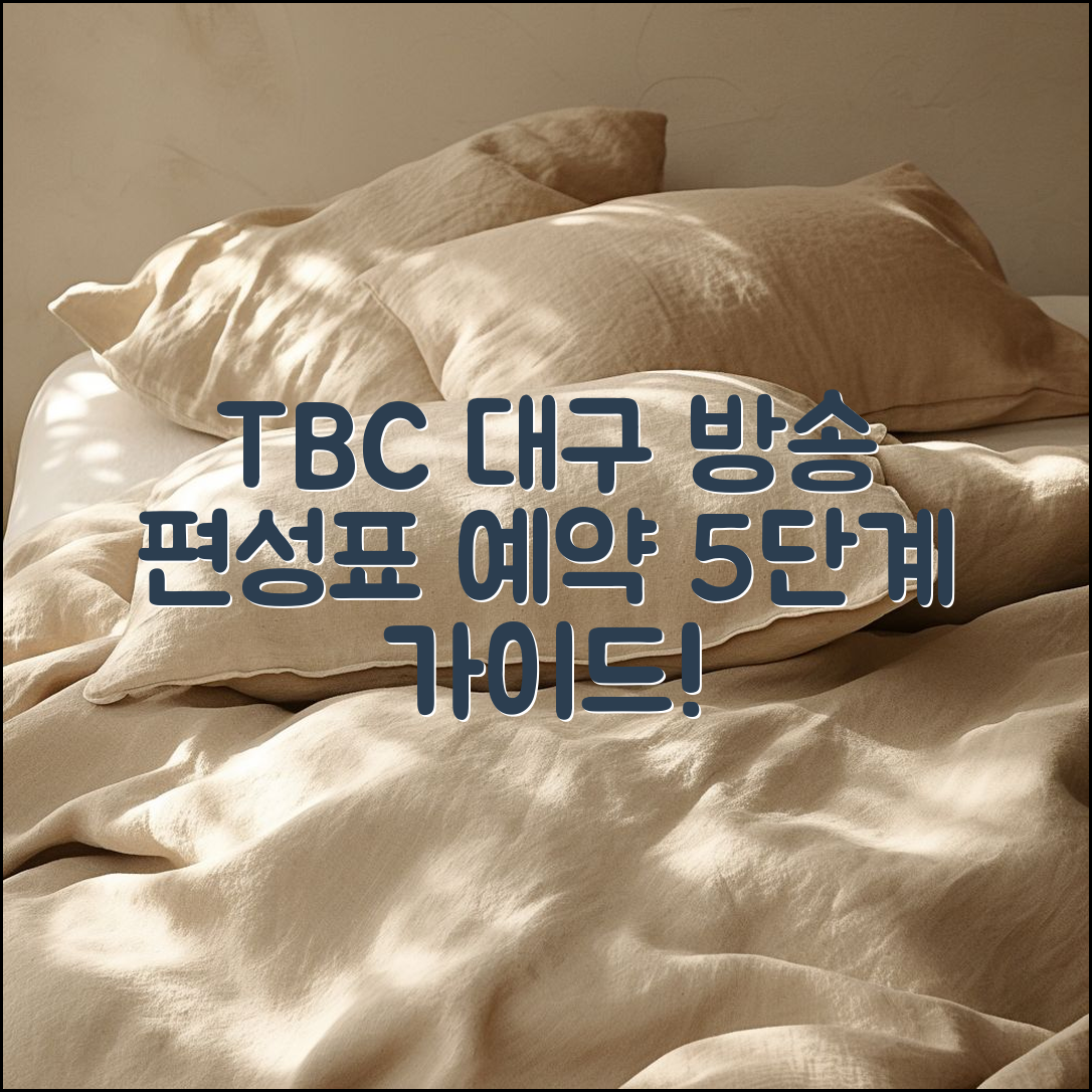 TBC 대구 방송편성표 예약 5단계 가이드