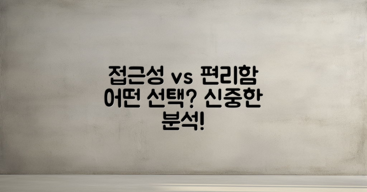 접근성 vs 편리함 분석