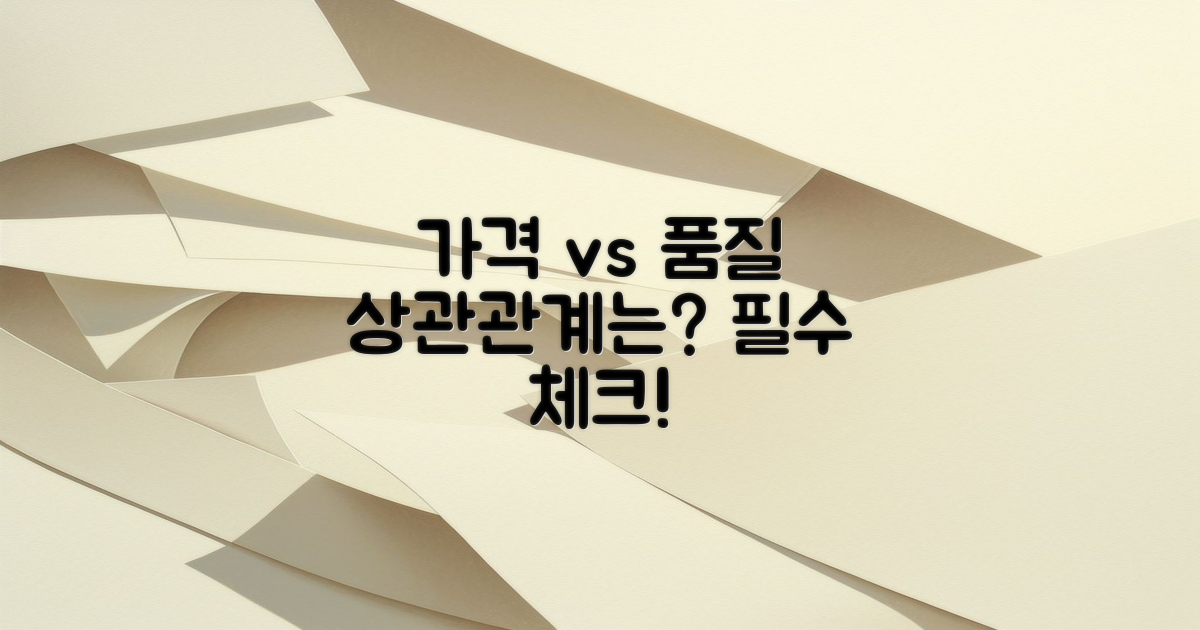 가격과 품질의 상관관계