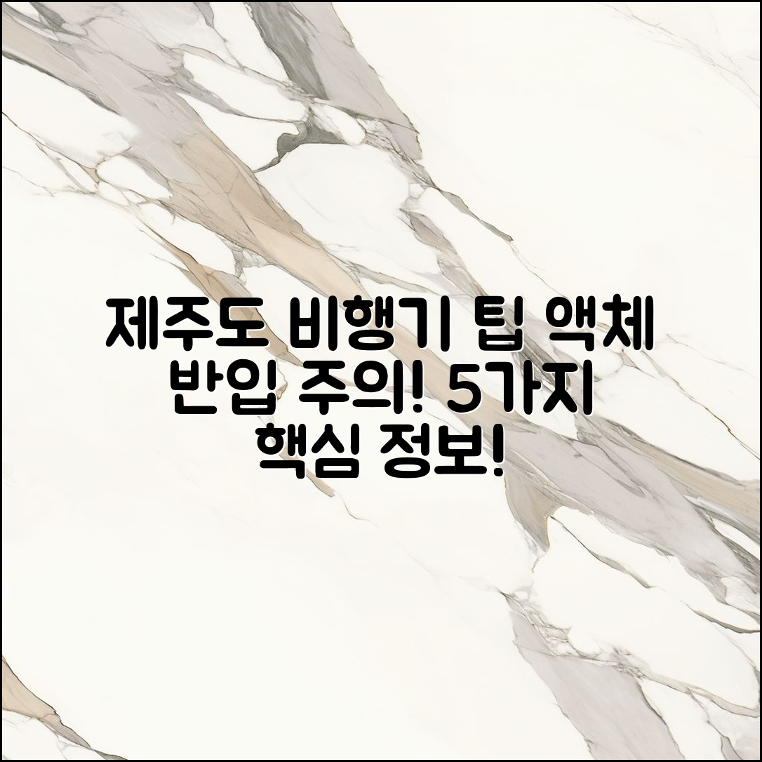 제주도 비행기 액체 후기 5가지 팁