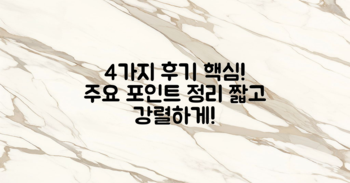 4가지 주요 후기 요점